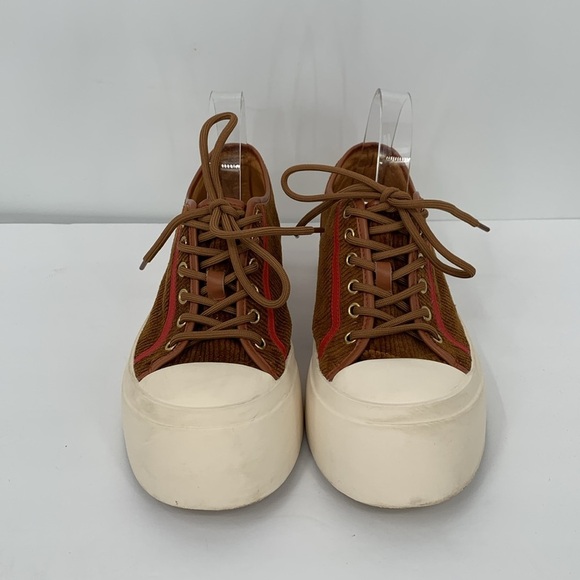 MUTMA Free People Allegra brown platform sneakers shoe lace-up corduroy 39 9 - Picture 3 of 6